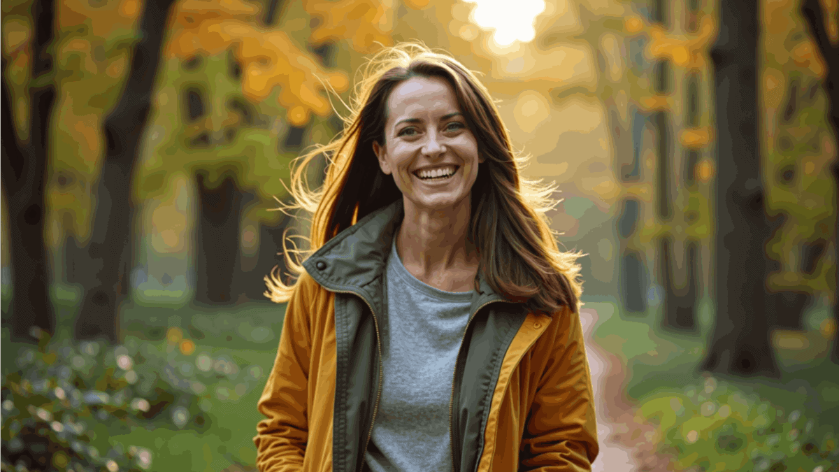 Woman in nature boosting her emotional wellness
