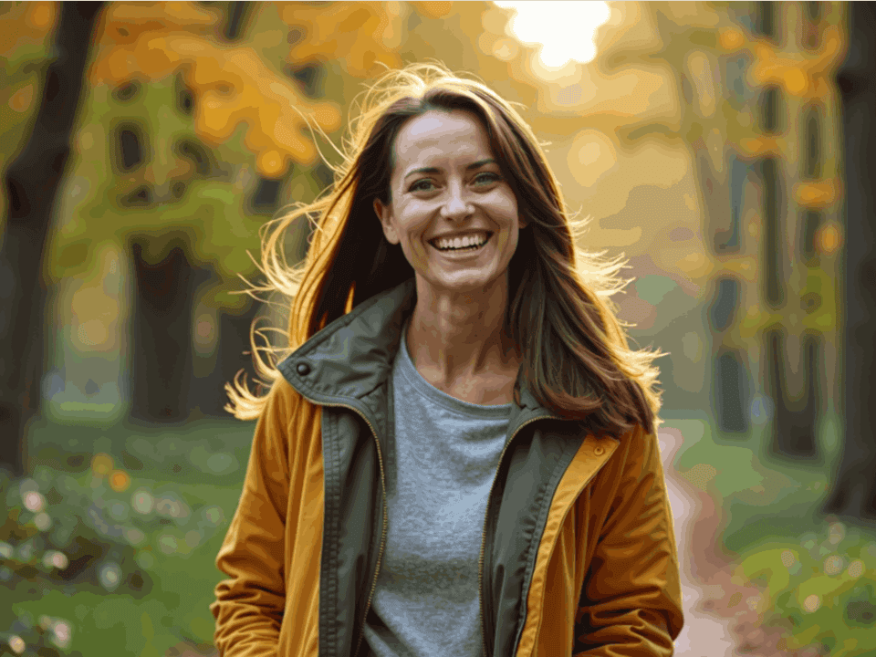 Woman in nature boosting her emotional wellness